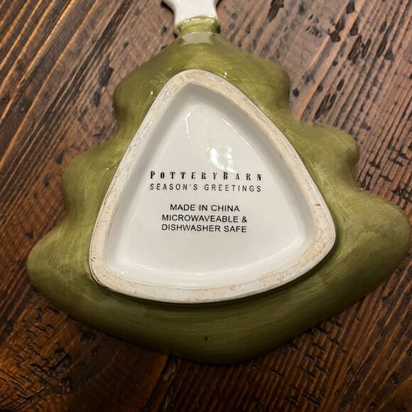 Pottery Barn Green Christmas Tree Dish - Picture 5 of 7